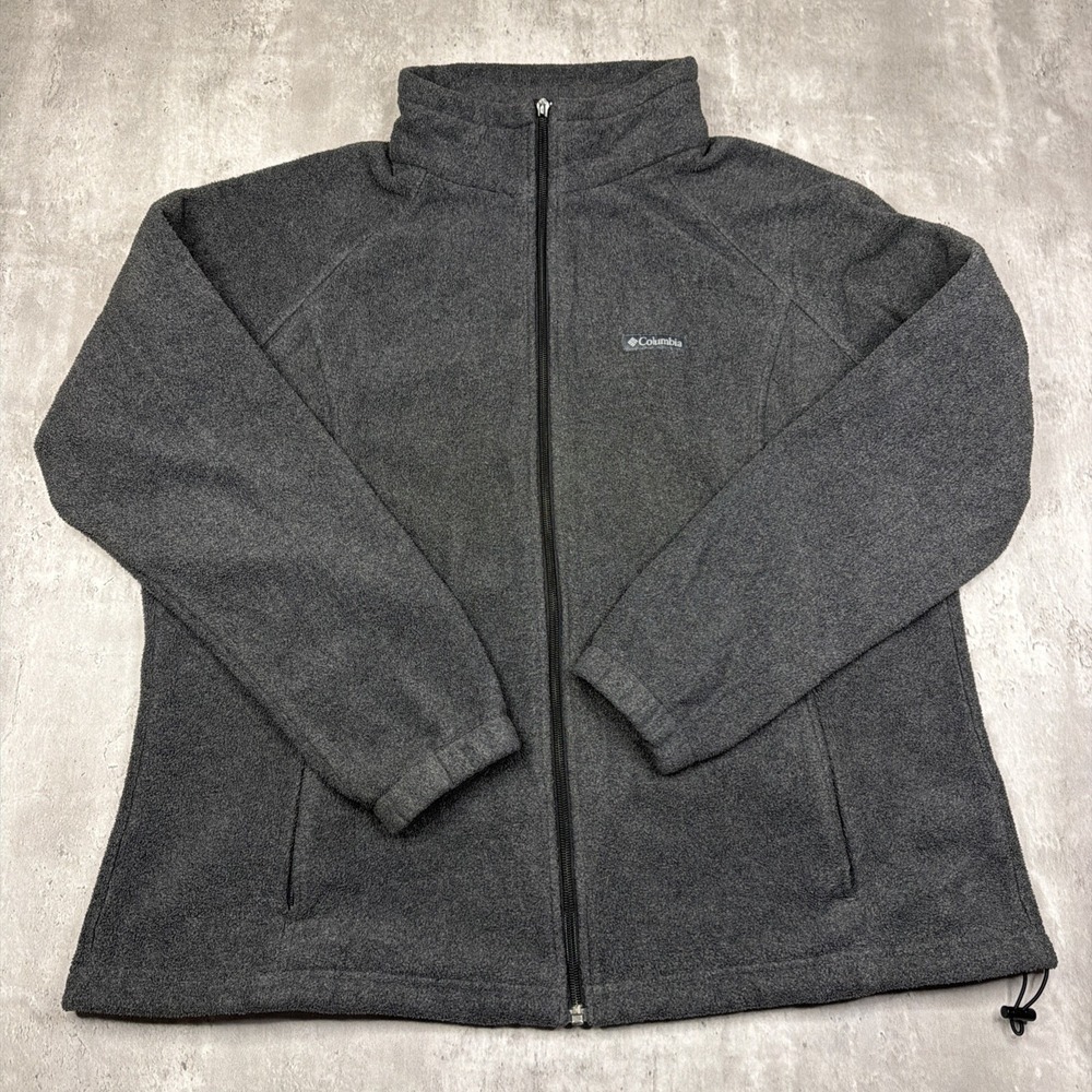 Columbia Benton Springs Women's Gray Full Zip Collared Fleece Jacket 2X